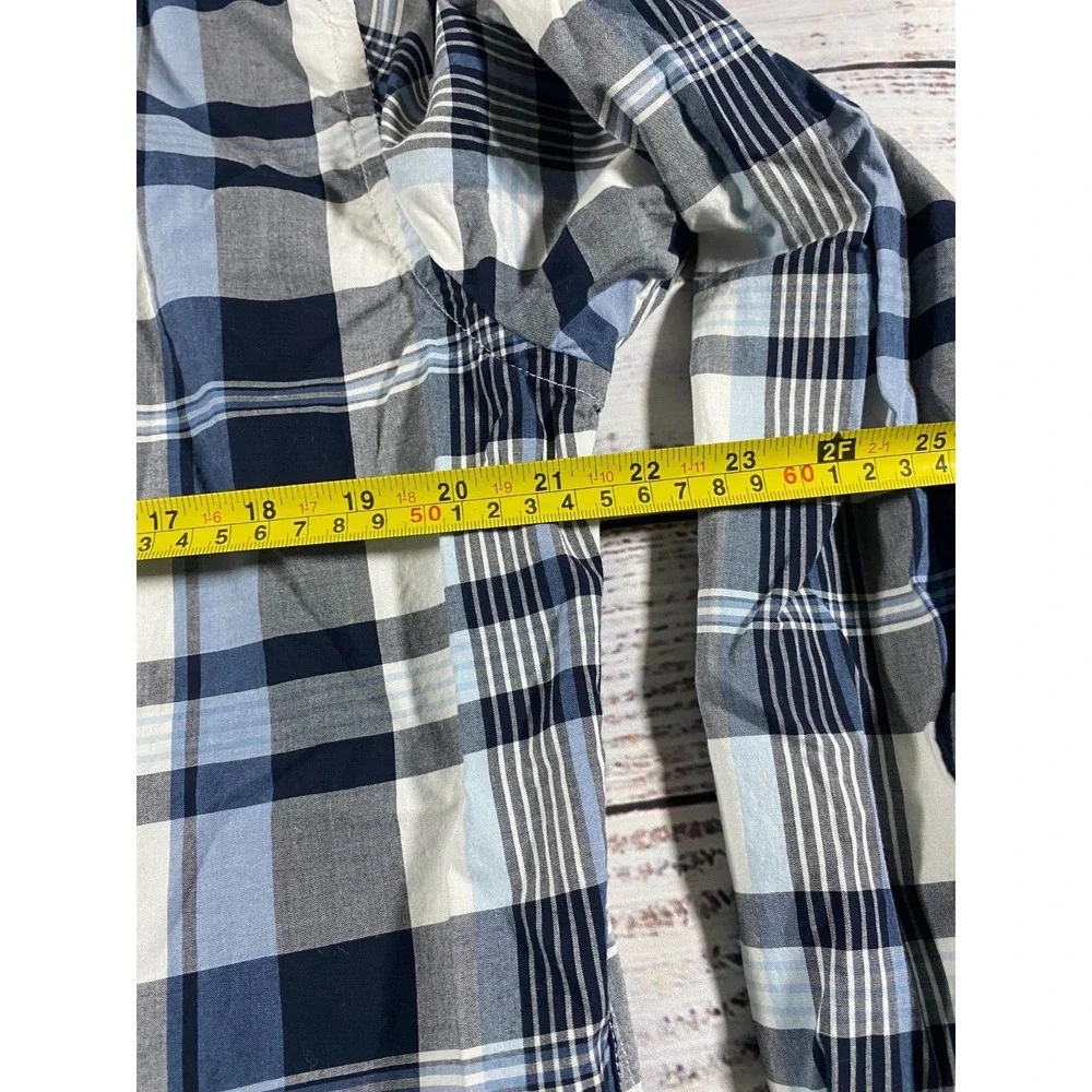 Banana Republic Multicolor Shirt Men's L Plaid Slim Fit Short Sleeve Button-Up